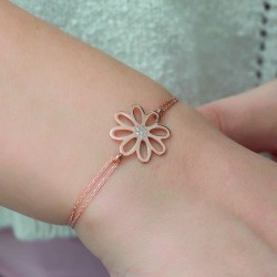 Gümüş Rose Çiçek Bayan Bileklik Gümüş Rose Çiçek Bayan Bileklik