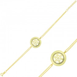 Gümüş Gold Kar Tanesi Bayan Bileklik Gümüş Gold Kar Tanesi Bayan Bileklik