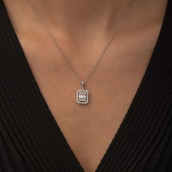 Gümüş Baget Taşlı Bayan Kolye Gümüş Baget Taşlı Bayan Kolye