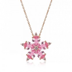 Gümüş Rose Pembe Kamelya Çiçeği Kolye Gümüş Rose Pembe Kamelya Çiçeği Kolye