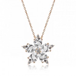 Gümüş Rose Beyaz Kamelya Çiçeği Kolye Gümüş Rose Beyaz Kamelya Çiçeği Kolye