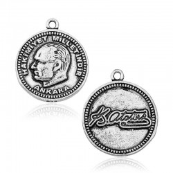 Gümüş Kemal Atatürk İmzalı Tesbih Püskül Ucu Gümüş Kemal Atatürk İmzalı Tesbih Püskül Ucu