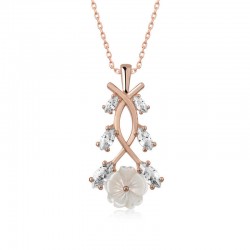 Gümüş Rose Bahar Çiçeği Kolye