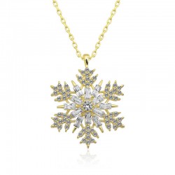 Gümüş Gold Kar Tanesi Kolye Gümüş Gold Kar Tanesi Kolye