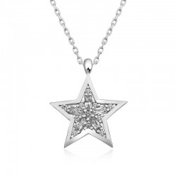 Gümüş Baget Taşlı Yıldız Kolye Gümüş Baget Taşlı Yıldız Kolye