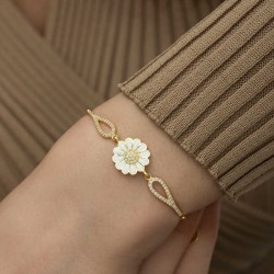 Gümüş Gold Papatya Bileklik Gümüş Gold Papatya Bileklik