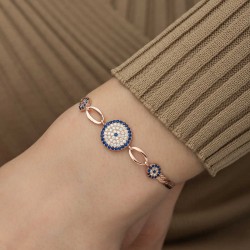 Gümüş Rose Nazar Boncuklu Bileklik Gümüş Rose Nazar Boncuklu Bileklik