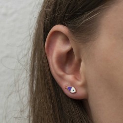 Gümüş Mor Balık Küpe Gümüş Mor Balık Küpe