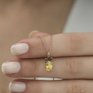 Gümüş Rose Ananas Figür Meyve Kolye Gümüş Rose Ananas Figür Meyve Kolye