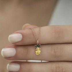 Gümüş Rose Ananas Figür Meyve Kolye Gümüş Rose Ananas Figür Meyve Kolye