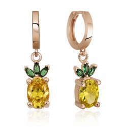 Gümüş Ananas Figür Meyve Küpe Gümüş Ananas Figür Meyve Küpe