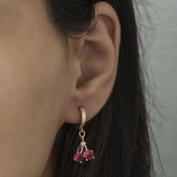 Gümüş Kiraz Figürlü Meyve Küpe Gümüş Kiraz Figürlü Meyve Küpe