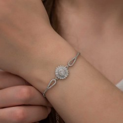 Gümüş Rodyum Baget Taşlı Sonsuzluk Bileklik Gümüş Rodyum Baget Taşlı Sonsuzluk Bileklik