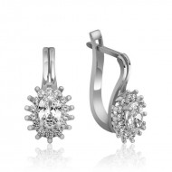 Gümüş Mengeçli Oval Kesim Küpe Gümüş Mengeçli Oval Kesim Küpe