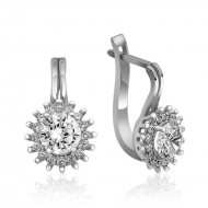 Gümüş Mengeçli Yuvarlak Kesim Küpe Gümüş Mengeçli Yuvarlak Kesim Küpe