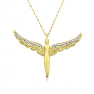 Gümüş Gold Kanatlı Melek Bayan Kolye Gümüş Gold Kanatlı Melek Bayan Kolye