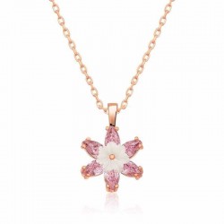 Gümüş Rose Pembe Lotus Çiçeği Kolye Gümüş Rose Pembe Lotus Çiçeği Kolye