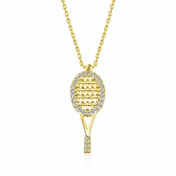 Gümüş Gold Tenis Raketi Bayan Kolye Gümüş Gold Tenis Raketi Bayan Kolye