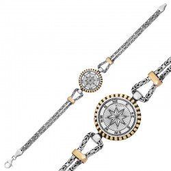 Gümüş Pusula Erkek Bileklik Gümüş Pusula Erkek Bileklik