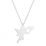 Gümüş Kalpli Meleğim Bayan Kolye Gümüş Kalpli Meleğim Bayan Kolye