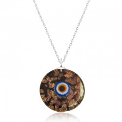 Gümüş Yuvarlak Kahverengi Camgöz Nazar Bayan Kolye Gümüş Yuvarlak Kahverengi Camgöz Nazar Bayan Kolye