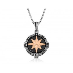 Gümüş Pusula Kolye