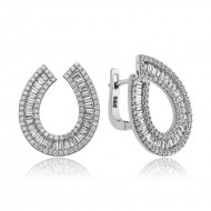 Gümüş Trapez Taşlı  Bayan Küpe Gümüş Trapez Taşlı  Bayan Küpe