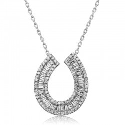 Gümüş Trapez Taşlı  Bayan Kolye Gümüş Trapez Taşlı  Bayan Kolye