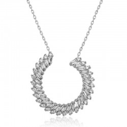 Gümüş Trapez Taşlı  Bayan Kolye Gümüş Trapez Taşlı  Bayan Kolye