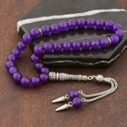 Doğaltaş Metal Püsküllü Yeşim Taşı Tesbih Doğaltaş Metal Püsküllü Yeşim Taşı Tesbih