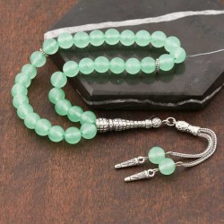 Doğaltaş Metal Püsküllü Yeşim Taşı Tesbih Doğaltaş Metal Püsküllü Yeşim Taşı Tesbih