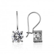 Gümüş Sallantılı Tek Taş Küpe Gümüş Sallantılı Tek Taş Küpe