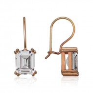 Gümüş Sallantılı Baget Taşlı Bayan Küpe Gümüş Sallantılı Baget Taşlı Bayan Küpe