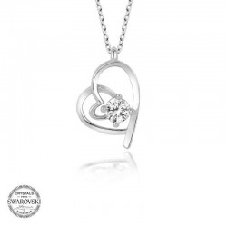 Swarovski Taşlı Gümüş Kalp Bayan Kolye
