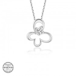 Swarovski Taşlı Gümüş Kelebek Bayan Kolye