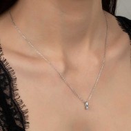 Swarovski Taşlı Gümüş Tektaş Bayan Kolye Swarovski Taşlı Gümüş Tektaş Bayan Kolye