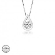 Swarovski Taşlı Gümüş Damla Tektaş Bayan Kolye Swarovski Taşlı Gümüş Damla Tektaş Bayan Kolye