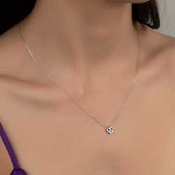Swarovski Taşlı Gümüş Kalp Bayan Kolye Swarovski Taşlı Gümüş Kalp Bayan Kolye
