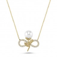 Gümüş Sonsuz İnci Bayan Kolye Gümüş Sonsuz İnci Bayan Kolye