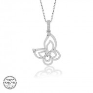 Swarovski Taşlı Gümüş Kelebek Bayan Kolye Swarovski Taşlı Gümüş Kelebek Bayan Kolye