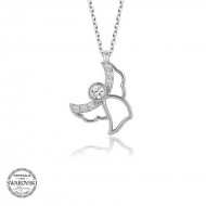 Swarovski Taşlı Gümüş Melek Bayan Kolye Swarovski Taşlı Gümüş Melek Bayan Kolye