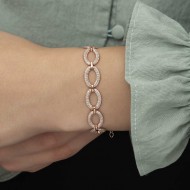 Gümüş Rose Oval Taşlı Bayan Bileklik Gümüş Rose Oval Taşlı Bayan Bileklik
