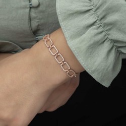 Gümüş Rose Kare Taşlı Bayan Bileklik Gümüş Rose Kare Taşlı Bayan Bileklik