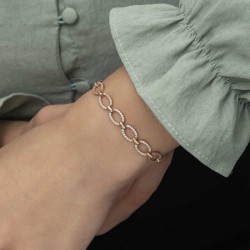 Gümüş Rose Oval Taşlı Bayan Bileklik Gümüş Rose Oval Taşlı Bayan Bileklik