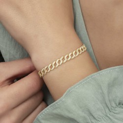 Gümüş Gold Taşlı Gurmet Bayan Bileklik Gümüş Gold Taşlı Gurmet Bayan Bileklik