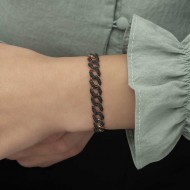 Gümüş Siyah Taşlı Gurmet Bayan Bileklik Gümüş Siyah Taşlı Gurmet Bayan Bileklik