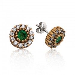 Gümüş Otantik Yuvarlak Çivili Küpe Gümüş Otantik Yuvarlak Çivili Küpe