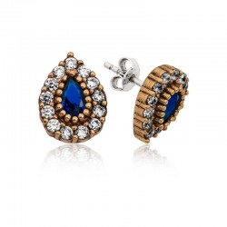 Gümüş Otantik Damla Çivili Küpe Gümüş Otantik Damla Çivili Küpe