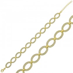 Gümüş Oval Taşlı Bayan Bileklik Gümüş Oval Taşlı Bayan Bileklik