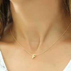 Gümüş Gold 3 Boyutlu F Harf Bayan Kolye Gümüş Gold 3 Boyutlu F Harf Bayan Kolye